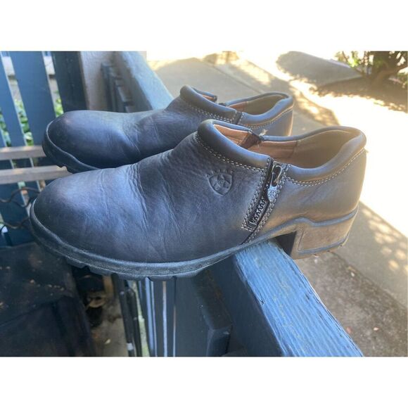 ARIAT Women's Haywire Side Zip Black Leather Work Boot Sz 8.5 US - Picture 1 of 10